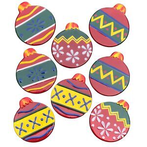 Set of 8 Ceramic Christmas Ornament Coasters Festive Holiday Decor Gift